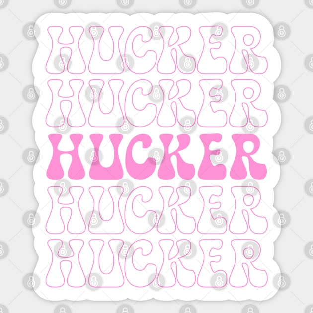 Hucker Retro Repeat Sticker by Hucker Apparel